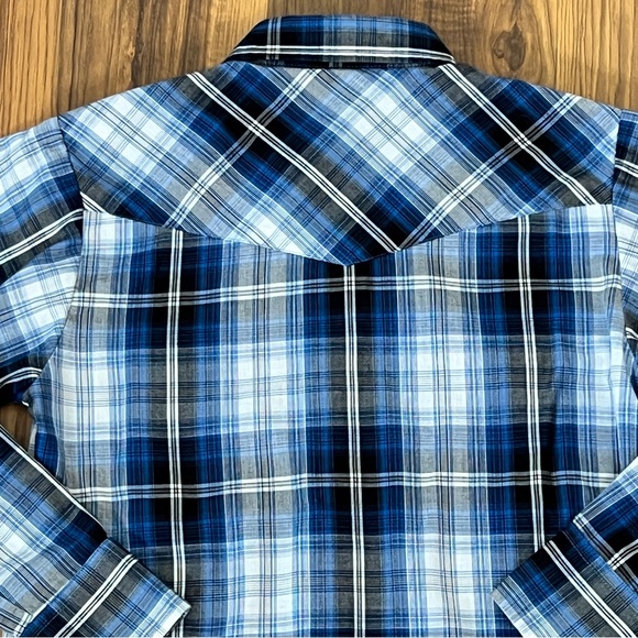 Youth Ely Cattleman Plaid Pearl Snap Western Rodeo Shirt - Youth Large - Picture 8 of 13